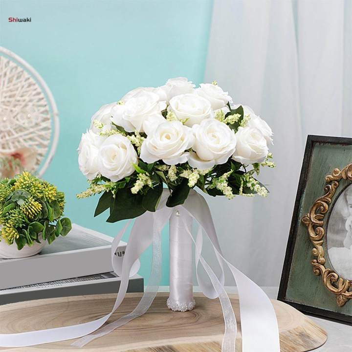 Wedding Bouquet Wedding Bridal Bouquet Elegant Centerpiece Bridal Bouquet Artificial Flowers for Church, Bridal Shower Wedding Ceremony Decor