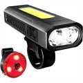 Vocoal Bicycle Lamp Headlight Rechargeable Bright Flas-hlight Night Cycling Accessories 4 Light Modes Bicycle Light. 