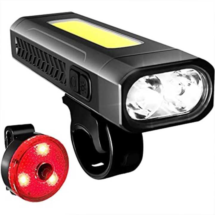 Vocoal Bicycle Lamp Headlight Rechargeable Bright Flas-hlight Night Cycling Accessories 4 Light Modes Bicycle Light