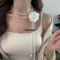 Linman Elegant Classic Women Girls Fashion Pearl LPortable ong Necklace Fashion Sweater Chains Luolong. 