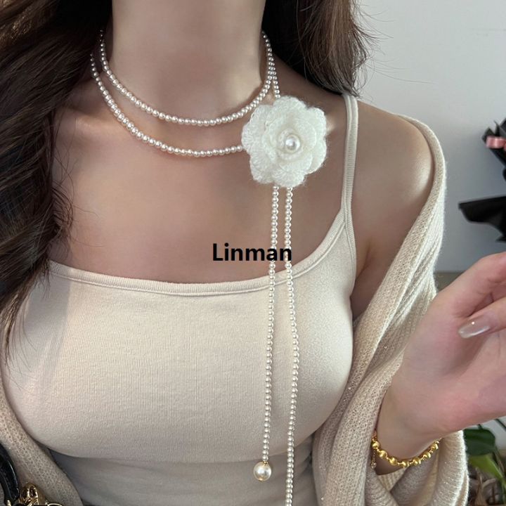 Linman%20Elegant%20Classic%20Women%20Girls%20Fashion%20Pearl%20LPortable%20ong%20Necklace%20Fashion%20Sweater%20Chains%20Luolong%20-%20Image%205