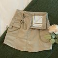 Rimocy Drawstring High Waist Mini Skirt Women Streetwear Big Pocket Cargo Skirt Woman Fashion 2023 short A Line y2k Skirts Mujer. 
