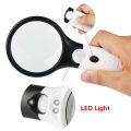 3 LED Light 45X Handheld Reading Magnifying Glass Lens Jewelry Loupe. 