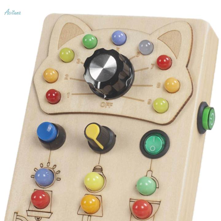 Lights%20Switch%20Busy%20Board%20Montessori%20Toy%20Button%20Busy%20Board%20Kids%20Wooden%20Control%20Panel%20Kids%20Toy%20Activity%20Sensory%20Board%20for%20Toddlers%201%202%203%20Year%20Old%20-%20Image%209