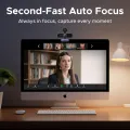 UGREEN 4K 30FPS USB Webcam with Auto Focus, 1.5m Built-in Cable, Metal Finish Plastic Housing for Laptop PC Video Conference Streaming. 