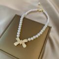 Coquette Aesthetic Pearl Necklace Korean Fashion Choker Planet Necklace Heart Pendant Y2k Accessories Cool Girl Hip Hop Jewelry. 
