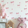Cute Bow Fridge Stickers Boho Pink Wall Decorative Stickers Love Heart Bow Pvc for Dorm Room Bedroom Kids Girls Room. 