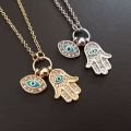 Fatima Palm Necklace Evil Eye Hamsa Hand Chain Pendant Jewelry For Women. 