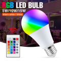 E27 Led Lamp Dimmable 16 Colors RGB Light Bulb 220V Led Magic Bulb Spot Light 5W 10W 15W Smart Control Led RGBW Lamp Home Decor. 