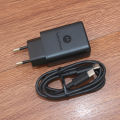 Original For Motorola PD Fast Turbo Charger 27w EU Power Adapter Quick USB C to Type C Cable For Moto Edge S S30 Pro G60 G50 G30. 