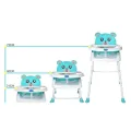 4-in-1 Convertible Baby High Chair | Booster | Toddler Stool | Removable Tray | Adjustable Legs | INeedz 218 LMH. 