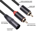 XLR To Dual RCA Audio Cable A1 XLR Male 3 Pin To Dual RCA Male Plug Stereo Audio Cable Amplifier Mixing Plug AV Cable 1M. 