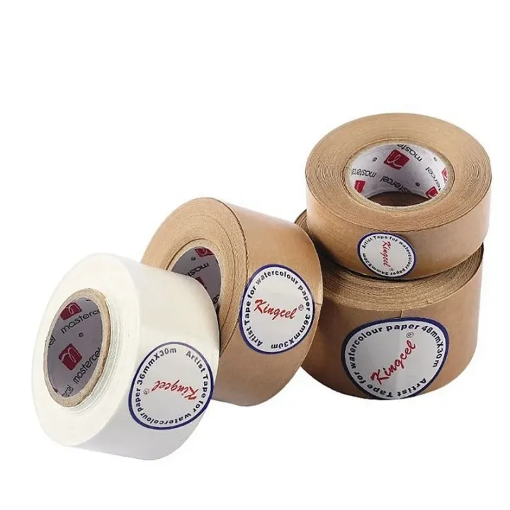 MengshanLuxury%20painting%20tools%2030m%20Kraft%20Adhesive%20Masking%20Paper%20Tape%20Professional%20Water%20Gummed%20Tape%20Packaging%20Tools%20Art%20Supplies%20For%20Painting%20-%20Image%202