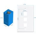 1Pack 3-Port Ethernet Wall Plate, RJ45 Wall Plate with RJ45 Keystone. 