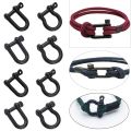 Stainless Steel Carabiner D Shackle Fob Key Ring Keychain Hook Screw Joint Connector Buckles Outdoor Bracelet Buckle. 