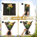 Golden Border Floral Wrapping Paper Flower Bouquet Wrapping Paper Waterproof Flower Wrapping Paper. 