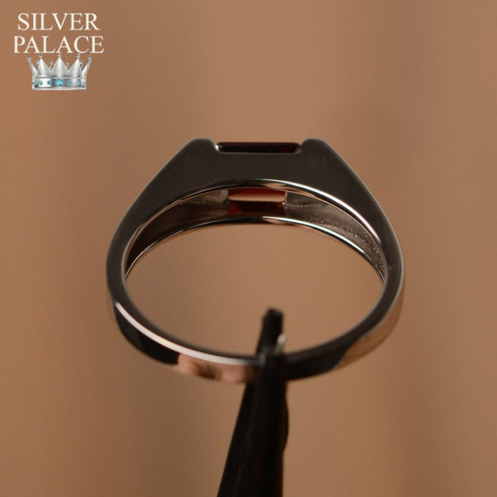 Garnet%20Silver%20Ring%20for%20Men%20/%20100%25%20Silver%20&%20Natural%20Stones%20-%20Image%205