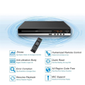 DVD Player 1080P HD Home DVD Player Box for TV All Region Free DVD CD-Disk Player AV-Output EVD Player--EU Plug Easy to Use Black. 