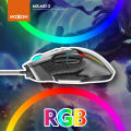 Moxom - MX-MS13 USB Sniper Laser Gaming mouse 7 Keys Optical 7D RGB fashion LED Lighting Backlight Black 1.5m DPI 6400 Fabric Cable Ryzen Asus Republic of Gamers. 