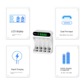 BESTON C9023L 4-Slot LCD Screen Display Fast Charging Charger for AA/AAA 1.2V Ni-MH Rechargeable Battery Supports Mixed Charge. 