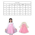 Long Sleeve Elsa Dress Princess Costume Girls Party Dress Cosplay Costume Christmas Performance Dress. 