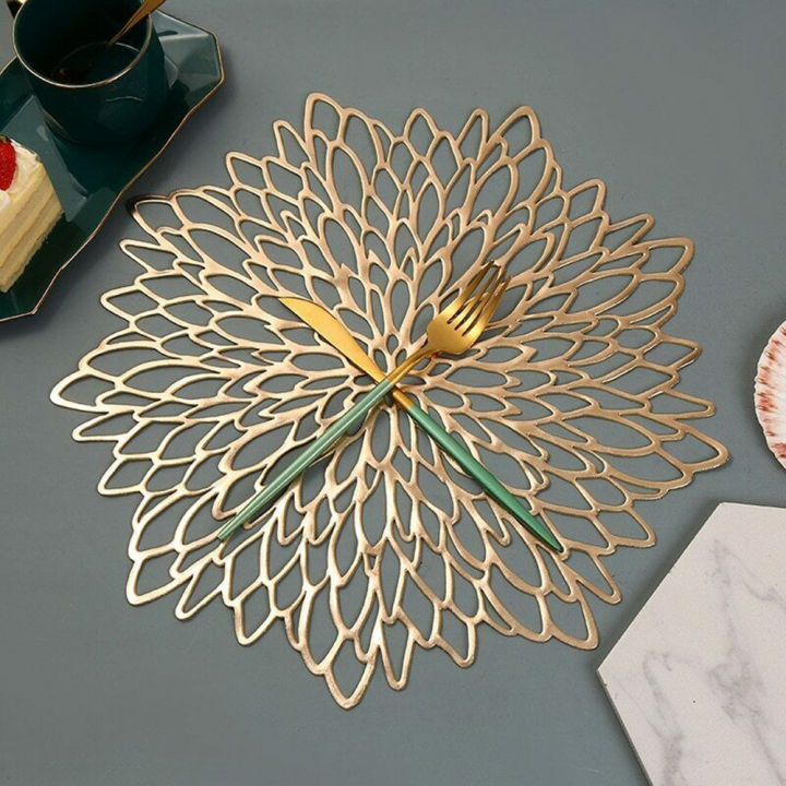 Coaster Mat Pvc Pads Decor Placemat Hollow Christmas PVC Resistant Coaster Flower ...