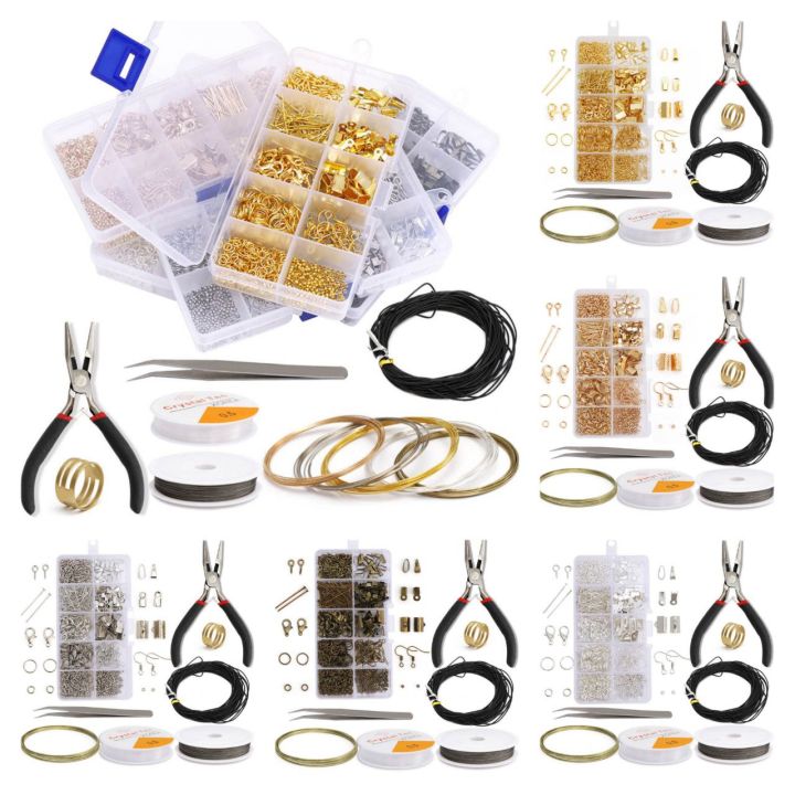 1040pcs/Box Alloy Accessories Kits Jewelry Findings Set Jewelry Making Tools Jump Rings Earring Hook Jewelry Making Supplies Kit