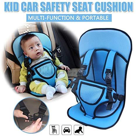 Multicolor Baby Car Cotton Cushion Seat with Safety Belt for Child