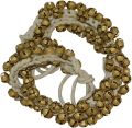Gold color Indian kathak dance foot accessories gejji, ghungroo paada salan for dancer women. 