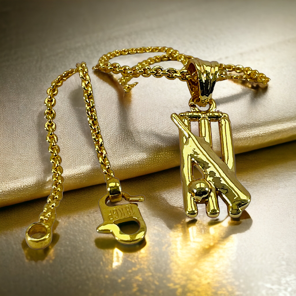 BOOM%20Gold%20Plated%20chein%202MM%20Diamond%20Chain%20with%20Beautiful%20cricket%20pendant%20%20for%20women%20girl%20and%20men,%20boys%20-%20Image%207