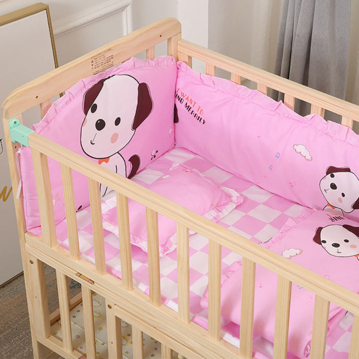 Kidlove%205pcs%20Baby%20Bedding%20Suit%204pcs%20Baby%20Crib%20Bumper%201pc%20Bed%20Sheet%20Set%20Infant%20Removable%20Washable%20Bedding%20-%20Image%208