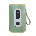 USB Milk Water Warmer Travel Stroller Insulated Bag Digital Display Nursing Bottle Heater for Outdoor Winter -Green. 