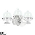 Cake Plate With Dome Cover Gold Silver 4/8 Pieces Clear Plastic Mini Cake Box Dome Box Wedding Birthday Box. 