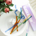 1Pc Glass Straws Twist Reusable Straws Heat Resistant Glass Straw Drinking Milk Tea Long Stem Glass Staws. 