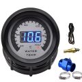 holder】 40-140℃ 2 In 1 Voltmeter Water Temperature Gauge Racing Digital Water Temp Meter Sensor with Joint Sensor Hose. 