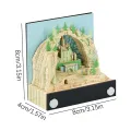 Desk Calendar,2024 Calendar Memo Pad,Creative Desk Calendar DIY Notes Notepad,3D Art Calendar Paper Carving Gift House Sculpture. 