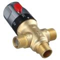 with Scale Brass Thermostatic Mixing Valve 1/2 Inch Adjustable Temperature Pipeline Valve Surface Mounted Faucet Spool Water Heater. 
