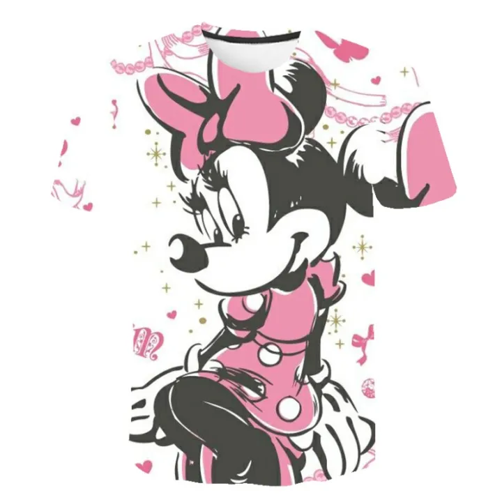 Girl's%20Clothing%20Summer%202023%20Mickey%20Minnie%20Mouse%20Disney%20Short%20Sleeve%20T-shirts%20for%20Girls%20Funny%20Fashion%20Streetwear%20Shirt%20-%20Image%206