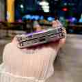 HODON Fashion Cute Purple Butterfly Clear Phone Case For Samsung Galaxy Z Flip 5 5G ZFlip4 Flip3 Cases Ultra Thin Hard Back Cover. 