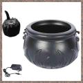 Halloween Witch Pot Cauldron Mister Mist Maker Smoke Fog Machine Color Changing Prop Decoration US Plug. 