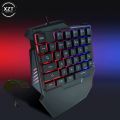 HXSJ G7 USB Wired Game Keyboard with Color LED Backlight 35 Keys Wide Armrest One Hand Keyboard RGB Mechanical Feel Game Keyboard. 