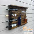 WALL MOUNTED BOTTEL RACK. 