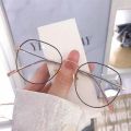Fashion Round Metal Frame Anti-Blue Light Glasses Women Girls Vintage Computer Gaming Eye Protection Plain Spectacles. 