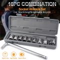 High Quality Socket Wrench 10pcs Set Spanner Car Machine Repair Service Tools Kit SMT. 
