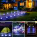 4pcs Solar Powered Ground Light Waterproof Garden Pathway Deck Lights With 8 LEDs Solar Lamp for Home Yard Driveway Lawn Road. 