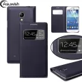 Leather Flip Cover Smart View Case For Samsung Galaxy S4 S 4 Mini GT I9190 I9195 I9192 GT-I9190 GT-I9505 GT-I9500 Phone Case. 
