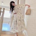 Japanese Style Fresh Cute Youth-Looking Girlish Style Mori Style Design Artistic Small Gentle Jumpsuit Small Dress Summer. 