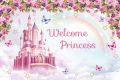 Princess Backdrops Pink Rainbow Castle Birthday Party Flowers World Poster Photographic Background Photocall Photo. 