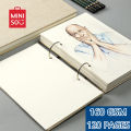 【MINISO】👍👍 Retro Spiral Sketchbook Linen Hardcover 120 Pages 160GSM Refillable Notebook For Art Drwaing Stationery School Supplies. 