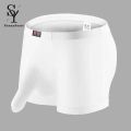 Longjiang Underwear Solid Color Boxer Men Elephant Nose Elasticity Underpants for Sleeping. 